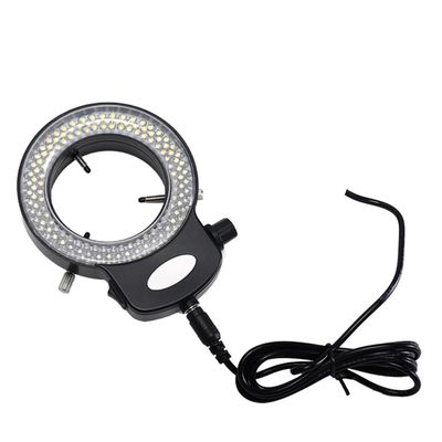 RADHAX Microscope Kit Portable Bright Lamp 144 LED Bulb Microscope Ring Light for Digital Stereo Microscope Microscope Lens Adapters (Color : Black)