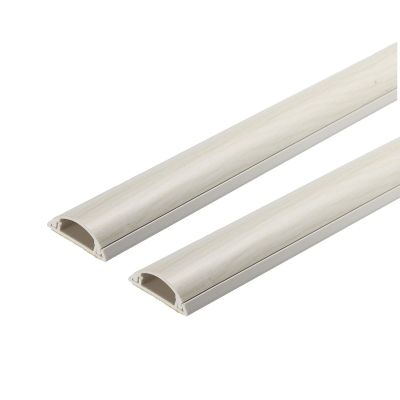 PATIKIL Floor/Wall Cable Raceway Cord Cover 39" Lx1.2 Wx0.4 H Cord Hider Channel Self-Adhesive Light Grey for TV Wire Management 2pcs