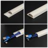 PATIKIL Floor/Wall Cable Raceway Cord Cover 39" Lx1.2 Wx0.4 H Cord Hider Channel Self-Adhesive Light Grey for TV Wire Management 2pcs view 3