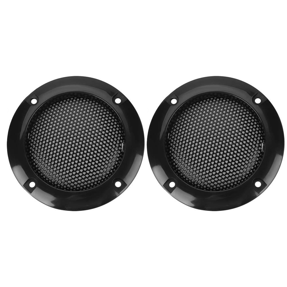 2 Inch Steel Mesh Circle Car Speaker Protective Cover - Decorative Mesh Cover for Vehicle Audio Systems, Black