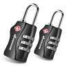 2 Pack TSA Approved Travel Luggage Locks, Combination Lock Keyless, 3-Digit Padlocks, Travel Sentry Accepted Compatible Padlock for Gym Locker, Golf Bag Case, Backpack, Black-by GIVERARE view 1