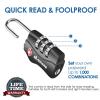 2 Pack TSA Approved Travel Luggage Locks, Combination Lock Keyless, 3-Digit Padlocks, Travel Sentry Accepted Compatible Padlock for Gym Locker, Golf Bag Case, Backpack, Black-by GIVERARE view 4