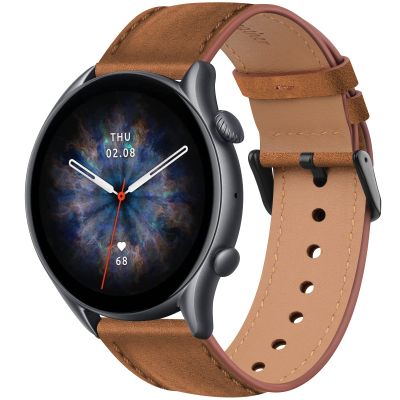 AK Leather Band for Amazfit GTR 4 GTR 3 Pro GTR 3 GTR 2e GTR 2 Amazfit GTR 47mm, 22mm QuickRelease Adjustable Strap with Metal Buckle for Women Men, Soft Replacement Wristband for Amazfit GTR