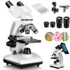 6000/10000/15000X Binocular Microscope for Adults,with Dual LED Illumination Storage Bag Microscope Slides Phone Adapter, The for Friends&Family,6000X