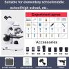 Compound Binocular Microscopes,8000x/10000/15000x Students Microscope,with Dual LED Illumination&Mechanical Stage,10pcs Glass Specimen+Phone Holder,for Students&Beginners,15000X view 3