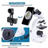 Compound Binocular Microscopes,8000x/10000/15000x Students Microscope,with Dual LED Illumination&Mechanical Stage,10pcs Glass Specimen+Phone Holder,for Students&Beginners,15000X view 4