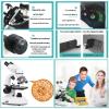Compound Microscopes,LED Binocular Compound Microscope,Professional Compound Microscope with Wide-Field 10X 35X Eyepieces,Microscope Slides,Phone Adapters,Cleaning Paper,10000X view 4