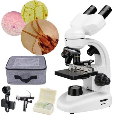 6000X/10000X/15000X Binocular Compound Microscope, with 3D Mechanical Stage + Phone Holder, 360Rotating Lens Barrel/Adjustable Interpupillary Distance, for Adults and Children,15000X