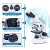 6000/10000/15000X Binocular Microscope for Adults,with Dual LED Illumination Storage Bag Microscope Slides Phone Adapter, The for Friends&Family,15000X view 2