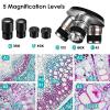6000/10000/15000X Binocular Microscope for Adults,with Dual LED Illumination Storage Bag Microscope Slides Phone Adapter, The for Friends&Family,15000X view 4