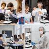 Binocular Compound Lab Microscope,Double Layer Mechanical Stage+10PCS Blank Slides,Phone Holder&Caliper,for Students Teaching and Beginners Hobbyist,15000X view 2