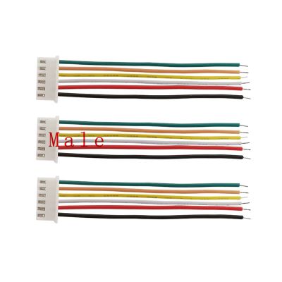 ZXMJYHK Wire Connector Adapter XH-2.54 Wire Cable Connector 6 Pin Pitch 2.54mm Male Female Plug Socket Terminals Wire Connector 20CM Length 26AWG JST XH2.54 (Color : Male, Size : 5PCS)