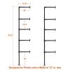 HITOMEN Industrial Iron Pipe Shelves, 2 Set 5-Tier 70.5" Tall 12" Depth, DIY Open Bookshelf Bookcase, Wall Mounted Vintage Retro Shelving, Rustic Farmhouse Pantry Kitchen Storage, Black Shelf Brackets view 3
