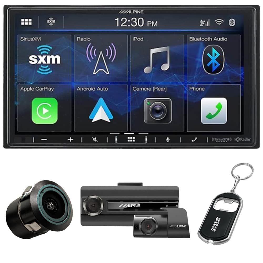 Alpine ILX-407 7" Digital Multimedia Receiver (Does Not Play Discs) with Bullet Camera and DVR-C310R Dash Camera