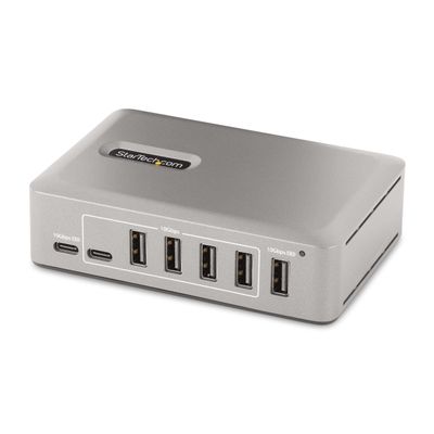 StarTech.com 10-Port USB-C Hub - 8X USB-A/2x USB-C - Self-Powered w/65W Power Supply - USB 3.1 10Gbps - Desktop/Laptop USB Hub w/USB-IF Certified 3ft Locking Cable, USB C Splitter, TAA