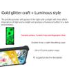 jioeuinly Case for Zte Axon 40 Pro Case Compatible with Zte Axon 40 Pro Phone Case Cover [with Tempered Glass Screen Protector][Hard PC + Soft Silicone][Ring Support] [Gold Glitter+Luminous] JSH-SHS view 3