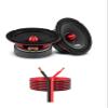DS18 PRO-X6.4BM Loudspeaker 6.5" Midrange Red Aluminum Bullet 500W Max 250W RMS 4 Ohms - Speaker Wire 16GA 100 FT Included - Car Audio Door Speakers for Car or Truck Stereo Sound System - 2 Speakers view 1
