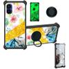 jioeuinly Nuu B15 Case Compatible with Nuu Mobile B15 Phone Case Cover [with Tempered Glass Screen Protector][Hard PC + Soft Silicone][Ring Support] [Gold Glitter+Luminous] JSH-SHS view 1