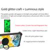 jioeuinly Nuu B15 Case Compatible with Nuu Mobile B15 Phone Case Cover [with Tempered Glass Screen Protector][Hard PC + Soft Silicone][Ring Support] [Gold Glitter+Luminous] JSH-SHS view 3