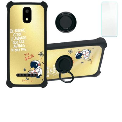 jioeuinly Umx U696cl Case Compatible with Umimax U696cl Phone Case Cover [with Tempered Glass Screen Protector][Hard PC + Soft Silicone][Ring Support] [Golden Reflect Light] DJH-YHY