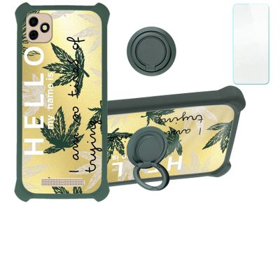 jioeuinly Sky Device Elite E55 Case Compatible with Sky Device Elite E55 Phone Case Cover [with Tempered Glass Screen Protector][Hard PC + Soft Silicone][Ring Support] [Golden Reflect Light] DJL-SY