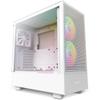 NZXT H5 Flow RGB Compact ATX Mid-Tower PC Gaming Case  High Airflow Perforated Front Panel  Tempered Glass Side Panel  Cable Management  2 x F140 RGB Core Fans  280mm Radiator Support  White view 1