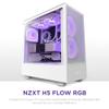 NZXT H5 Flow RGB Compact ATX Mid-Tower PC Gaming Case  High Airflow Perforated Front Panel  Tempered Glass Side Panel  Cable Management  2 x F140 RGB Core Fans  280mm Radiator Support  White view 2