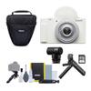 Sony ZV-1F Vlog Camera for Content Creators and Vloggers (White) Bundle with Vlogger Accessory Kit, Vlogger Shotgun Microphone, Camera Case and Accessory view 1