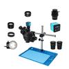 Microscope Kit 3.5X-90X Simul-Focal Trinocular Stereo Microscope Phone PCB Soldering Repair Biological Lab Industrial Microscope Set Microscope Lens Adapters (Color : VGA CTV 0.5X len, Size : Blue p view 1