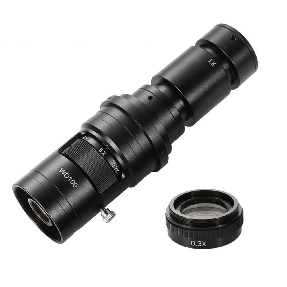 RADHAX Microscope Kit 200X 500X 1000X 0.7X-5X Adjustable Magnification C Mount Zoom Lens for Video Microscope Camera Microscope Lens Adapters (Color : 500X and 0.3X)