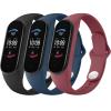AK Silicone Bands for Xiaomi Mi Band 5/6 & Amazfit Band 5/7, 3 Pack Soft Sport Straps for Women Men view 1