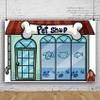 6x4ft Cartoon Pet Shop Backdrop Pet Shop Storefront Backdrops for Girl Boy 1st Birthday Party Photography Background School Play Background Pets Photo Booth Props view 1