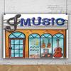 12x10ft Cartoon Music Shop Photography Backdrop Cartoons Theme Gift Background for Kids Children Baby Shower Birthday Party Banner Cartoon Music Store School Party Photo Booth Props view 1