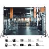 10x8ft Modern Gym Equipment Backdrop,Gym Dumbbell Muscle Training Wellness Physique Physical Exercise Sports Theme Banner for Gym Competition Children Adult Portrait Photo Video Photo Props view 3