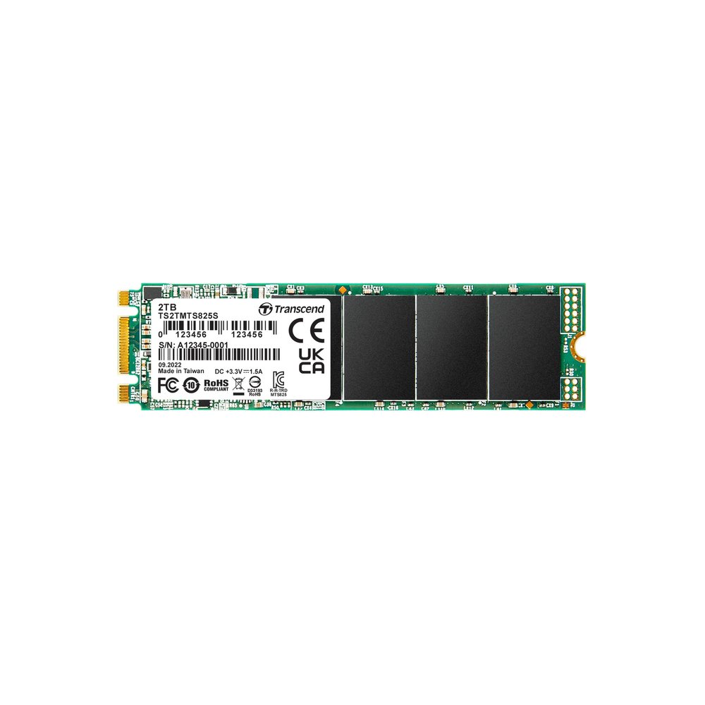 Transcend MTS825 2TB M.2 2280 SATA III SSD, Up to 550MB/s, Compatible w/Ultrabook Laptop PC Desktop, 3D TLC NAND Flash Internal Solid State Drive, LDPC/Error Correction ECC/B+M Key/SLC Cache