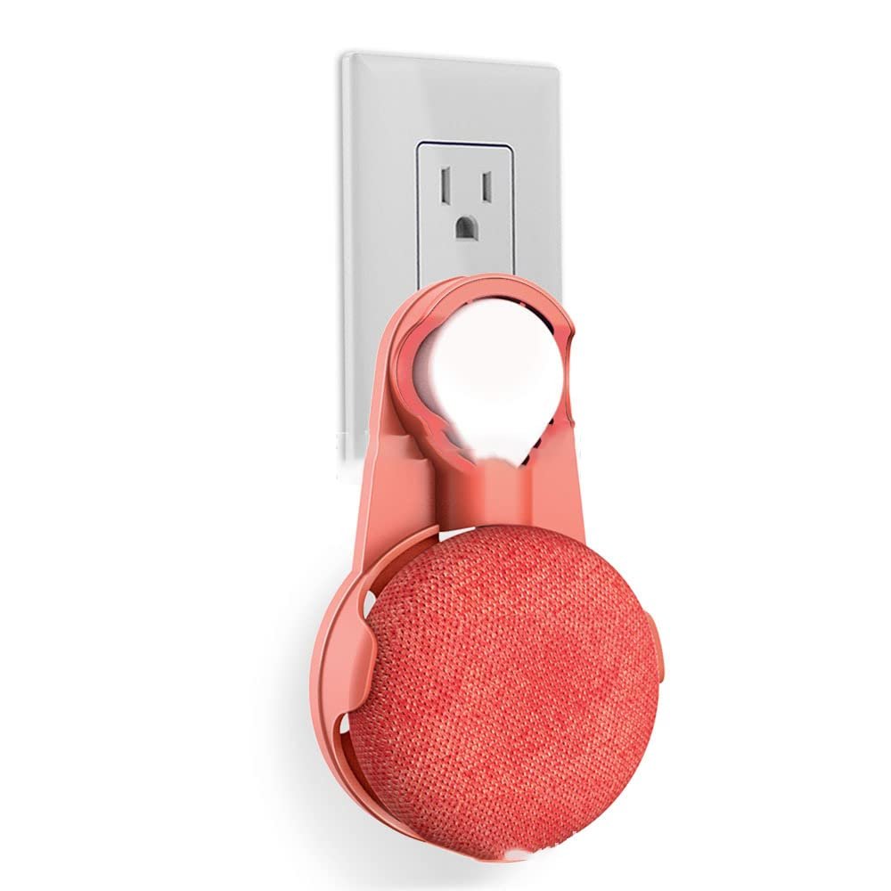 Aokicase For Google Home Mini Holder ABS Stand, No Screws Required, Smart Home Speaker Accessory Rack, Space Saving for Kitchen, Bathroom and Bedroom (Google Home Mini, Red) ST05