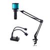 Adjustable Microscope Arm 130x Zoom C Mount Lens Camera Light, 48MP 4K 1080P HDMI USB Digital Camera Industrial Video Microscope Mount Repair Soldering Stand Clamp (48MP Set) view 1