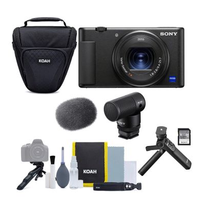 Sony ZV-1 Camera for Content Creators and Vloggers Bundle with Vlogger Accessory Kit, Vlogger Shotgun Microphone, Camera Case and Content Creation Kit (4 Items)