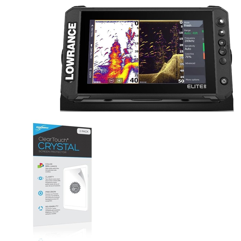 BoxWave Screen Protector Compatible with Lowrance Elite FS 9 - ClearTouch Crystal (2-Pack), HD Film Skin - Shields from Scratches