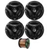 2 Pairs (QTY 4) of JVC 6.5" 300W Max Power Car Audio 2-Way Coaxial Vehicle Speakers Bundle Combo with 50 Ft 16 Gauge Audio Speaker Wiring view 1