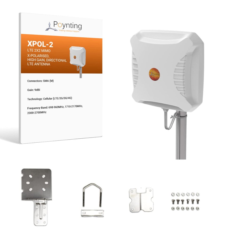 Poynting XPOL-2-5G (No T-Mobile) Directional Cellular Antenna | 2X2 MIMO | 4G/LTE 5G | 698-3800 MHz | 11dBi | N-Connector