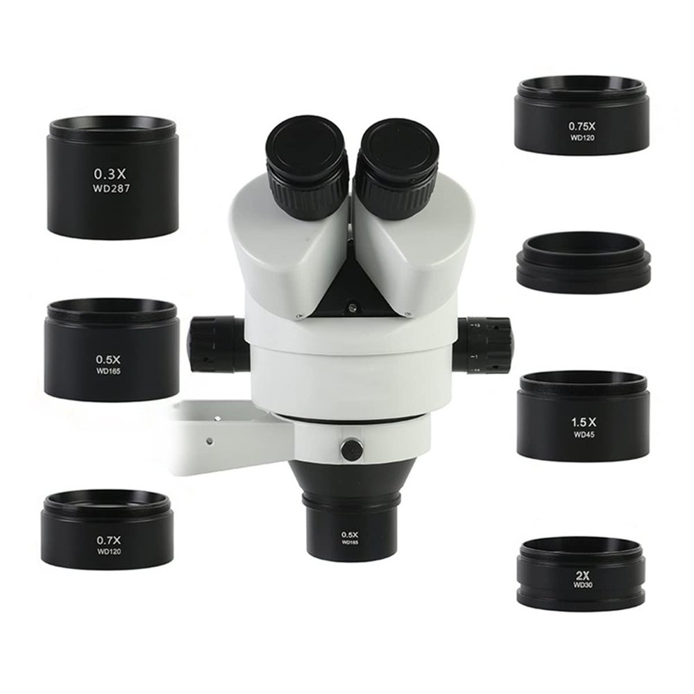 JUIYU Microscope Accessories Kit 0.3X 0.5X 0.7X 0.75X 1X 1.5X 2X Stereo Binocular Trinocular Microscope Auxiliary Objective Lens Barlow Lens 48mm Mounting Thread Microscope Slides (Color : 0.3X)