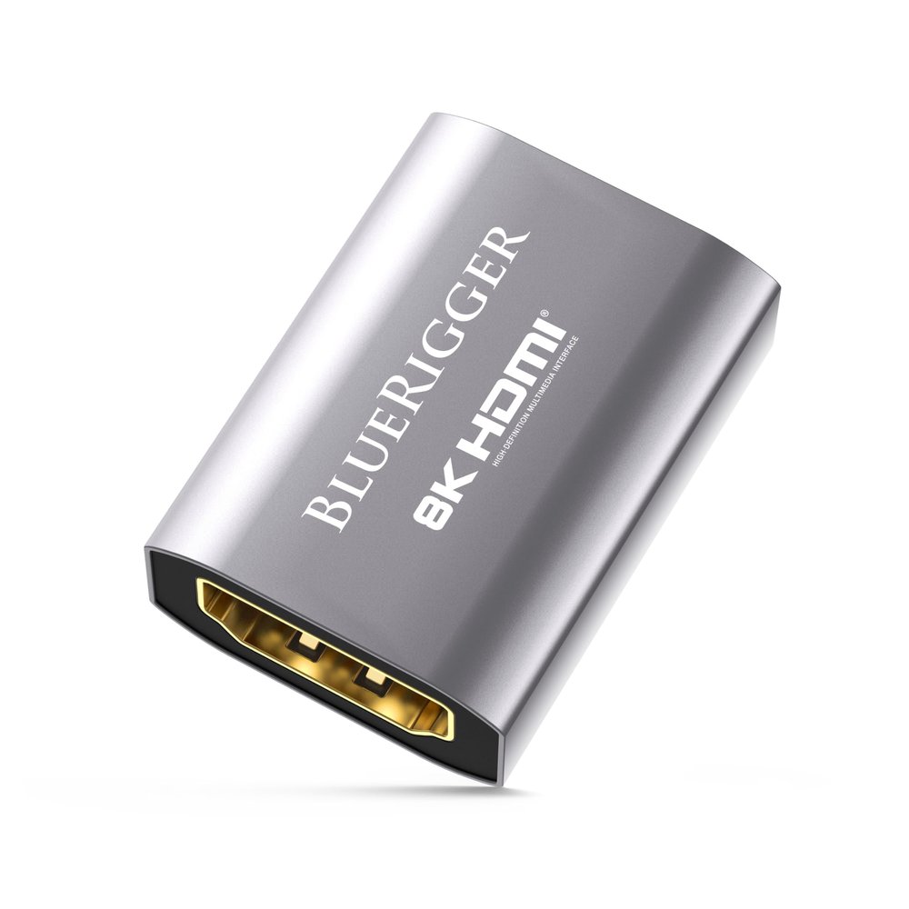BlueRigger 8K HDMI Coupler - 1 Pack (8K 60Hz, 3D, Female to Female Adapter, 2.1 HDMI Extender, Union Connector) - Compatible with HDTV, Gaming Console, Monitor, Laptop, Projector, TV Box