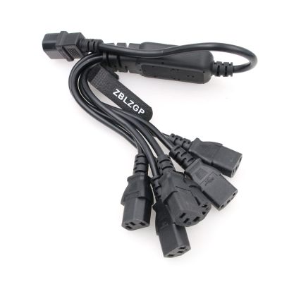 ZBLZGP IEC 320 C14 Male Plug to 6XC13 Female Extension Power Cable, C14 to 6X C13 UPS/PDU Y Type Splitter Power Cord, 250V/10A (C14-6xC13 60CM)