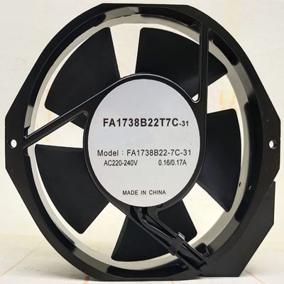 FA1738B22T7C-31 220/240V 0.16/0.17A 35.2/40.8W 2800/3200RPM 230/284CFM 172X150X38MM Cooling Fan