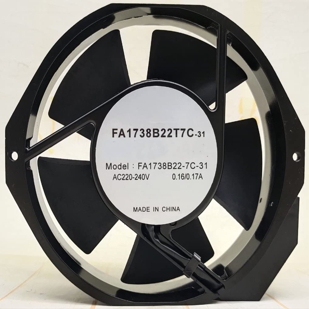 FA1738B22T7C-31 220/240V 0.16/0.17A 35.2/40.8W 2800/3200RPM 230/284CFM 172X150X38MM Cooling Fan