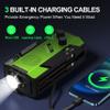 Yesiwtc 7400mWh NOAA Emergency Weather Radio with 3 in 1 Charging Cable - Solar Hand Crank Alert Radio - 3 Power Supply Methods - SOS Alarm, Flashlight for Hurricane Emergencies view 2