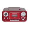 Portable Stereo CD Player with Bluetooth, AM/FM Stereo Radio and Cassette Player/Recorder (Red & Silver) view 2