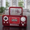 Portable Stereo CD Player with Bluetooth, AM/FM Stereo Radio and Cassette Player/Recorder (Red & Silver) view 4