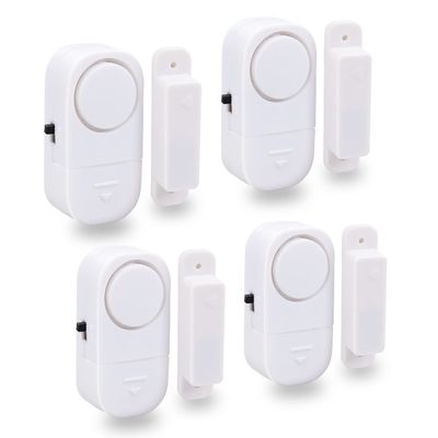 Doohickey Perfect Alarm, Personal Security System to Keep You and Your Family Safe, Great for Doors, Medicine Cabinets, Gates, Windows, and More, Easy to Install No Wires or Tools Required (4 Pack)